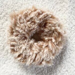 Tan Faux Fur Handmade Hair Scrunchie